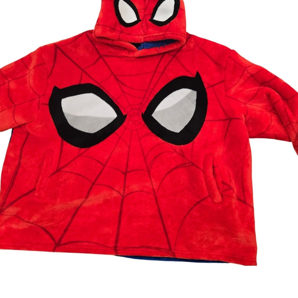 Marvel Spider-Man Oversized Fleece Wearable Blanket Hoodie Red Blue One Size